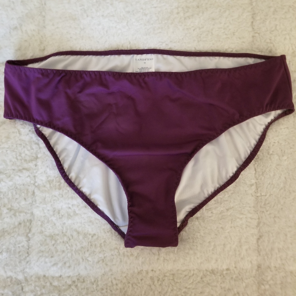 LANDS END Mid Waist LINED Bikini Bottom 14